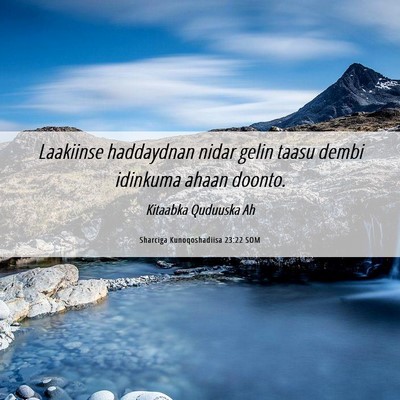 Picture 06 - Sharciga Kunoqoshadiisa 23:22 SOM - Laakiinse haddaydnan nidar gelin taasu dembi - Bible Verse Picture