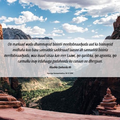 Picture 06 - Sharciga Kunoqoshadiisa 26:12 SOM - Oo markaad wada dhammaysid bixintii - Bible Verse Picture