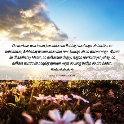 Picture 06 - Sharciga Kunoqoshadiisa 26:5 SOM - Oo markaas waa inaad jawaabtaa oo Rabbiga - Bible Verse Picture
