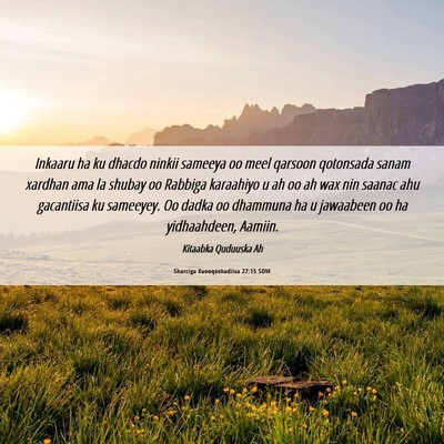 Picture 06 - Sharciga Kunoqoshadiisa 27:15 SOM - Inkaaru ha ku dhacdo ninkii sameeya oo meel - Bible Verse Picture