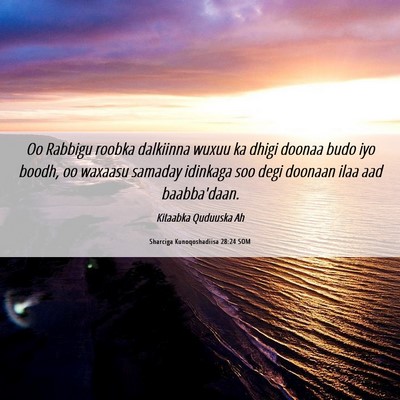 Picture 06 - Sharciga Kunoqoshadiisa 28:24 SOM - Oo Rabbigu roobka dalkiinna wuxuu ka dhigi doonaa - Bible Verse Picture