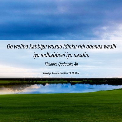 Picture 06 - Sharciga Kunoqoshadiisa 28:28 SOM - Oo weliba Rabbigu wuxuu idinku ridi doonaa waalli - Bible Verse Picture