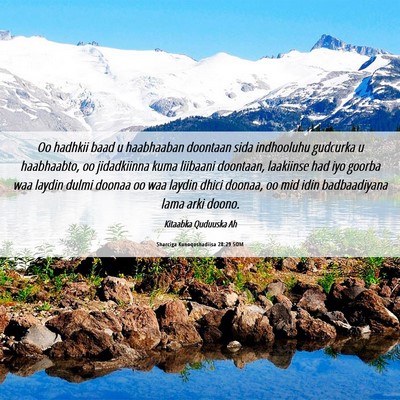 Picture 06 - Sharciga Kunoqoshadiisa 28:29 SOM - Oo hadhkii baad u haabhaaban doontaan sida - Bible Verse Picture