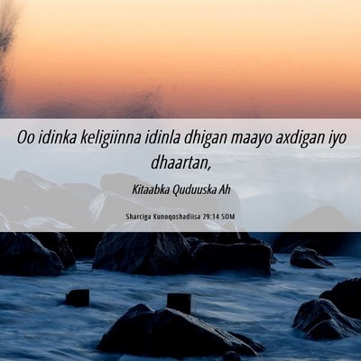 Picture 06 - Sharciga Kunoqoshadiisa 29:14 SOM - Oo idinka keligiinna idinla dhigan maayo axdigan - Bible Verse Picture