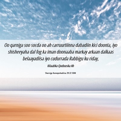 Picture 06 - Sharciga Kunoqoshadiisa 29:22 SOM - Oo qarniga soo socda oo ah carruurtiinna dabadiin - Bible Verse Picture