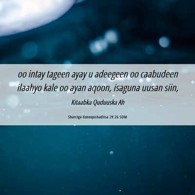 Picture 06 - Sharciga Kunoqoshadiisa 29:26 SOM - oo intay tageen ayay u adeegeen oo caabudeen - Bible Verse Picture
