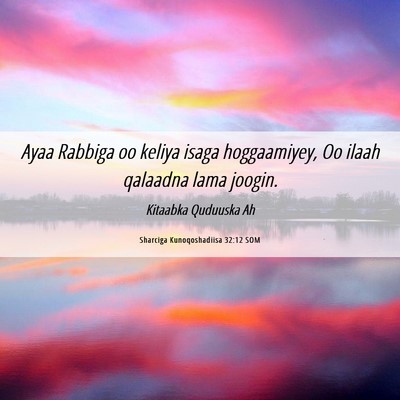 Picture 06 - Sharciga Kunoqoshadiisa 32:12 SOM - Ayaa Rabbiga oo keliya isaga hoggaamiyey, Oo - Bible Verse Picture
