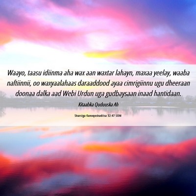 Picture 06 - Sharciga Kunoqoshadiisa 32:47 SOM - Waayo, taasu idiinma aha wax aan waxtar lahayn, - Bible Verse Picture