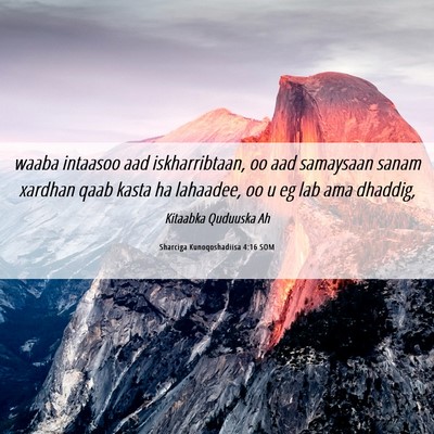 Picture 06 - Sharciga Kunoqoshadiisa 4:16 SOM - waaba intaasoo aad iskharribtaan, oo aad - Bible Verse Picture
