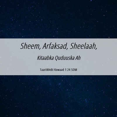 Picture 06 - Taariikhdii Kowaad 1:24 SOM - Sheem, Arfaksad, - Bible Verse Picture