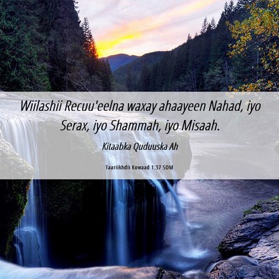Picture 06 - Taariikhdii Kowaad 1:37 SOM - Wiilashii Recuu'eelna waxay ahaayeen Nahad, iyo - Bible Verse Picture