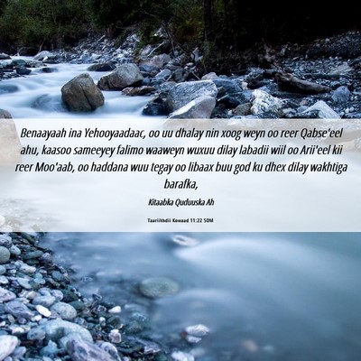 Picture 06 - Taariikhdii Kowaad 11:22 SOM - Benaayaah ina Yehooyaadaac, oo uu dhalay nin xoog - Bible Verse Picture