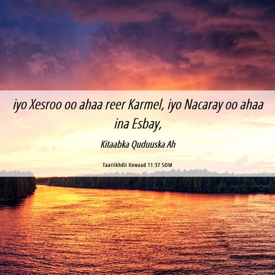 Picture 06 - Taariikhdii Kowaad 11:37 SOM - iyo Xesroo oo ahaa reer Karmel, iyo Nacaray oo - Bible Verse Picture