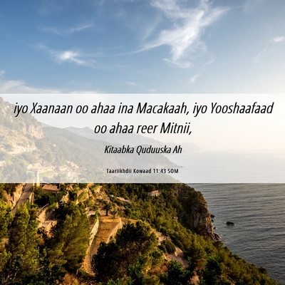 Picture 06 - Taariikhdii Kowaad 11:43 SOM - iyo Xaanaan oo ahaa ina Macakaah, iyo Yooshaafaad - Bible Verse Picture