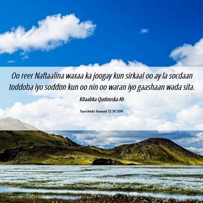 Picture 06 - Taariikhdii Kowaad 12:34 SOM - Oo reer Naftaalina waxaa ka joogay kun sirkaal oo - Bible Verse Picture