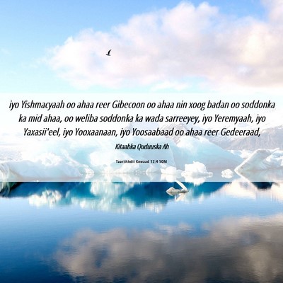 Picture 06 - Taariikhdii Kowaad 12:4 SOM - iyo Yishmacyaah oo ahaa reer Gibecoon oo ahaa nin - Bible Verse Picture