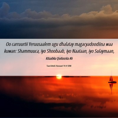 Picture 06 - Taariikhdii Kowaad 14:4 SOM - Oo carruurtii Yeruusaalem ugu dhalatay - Bible Verse Picture