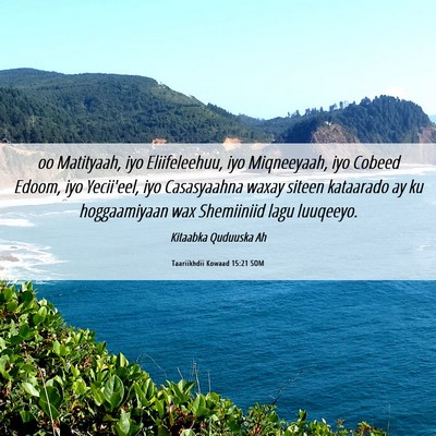 Picture 06 - Taariikhdii Kowaad 15:21 SOM - oo Matityaah, iyo Eliifeleehuu, iyo Miqneeyaah, - Bible Verse Picture