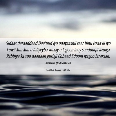 Picture 06 - Taariikhdii Kowaad 15:25 SOM - Sidaas daraaddeed Daa'uud iyo odayaashii reer - Bible Verse Picture