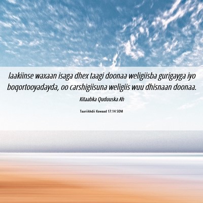 Picture 06 - Taariikhdii Kowaad 17:14 SOM - laakiinse waxaan isaga dhex taagi doonaa - Bible Verse Picture