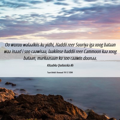 Picture 06 - Taariikhdii Kowaad 19:12 SOM - Oo wuxuu walaalkiis ku yidhi, Haddii reer Suuriya - Bible Verse Picture