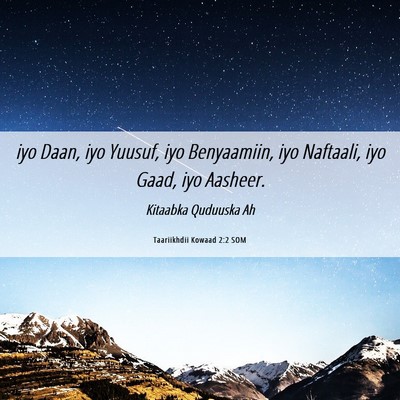 Picture 06 - Taariikhdii Kowaad 2:2 SOM - iyo Daan, iyo Yuusuf, iyo Benyaamiin, iyo - Bible Verse Picture