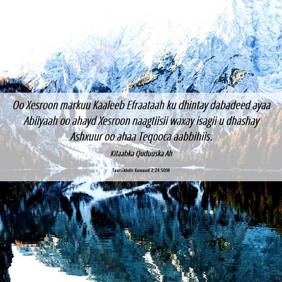 Picture 06 - Taariikhdii Kowaad 2:24 SOM - Oo Xesroon markuu Kaaleeb Efraataah ku dhintay - Bible Verse Picture