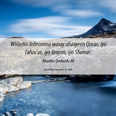 Picture 06 - Taariikhdii Kowaad 2:43 SOM - Wiilashii Xebroonna waxay ahaayeen Qorax, iyo - Bible Verse Picture