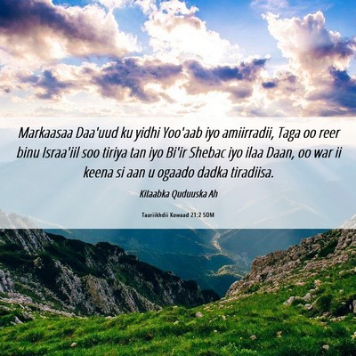 Picture 06 - Taariikhdii Kowaad 21:2 SOM - Markaasaa Daa'uud ku yidhi Yoo'aab iyo - Bible Verse Picture