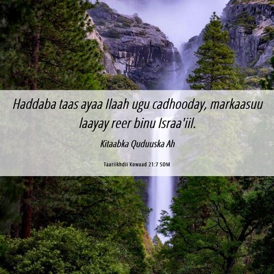 Picture 06 - Taariikhdii Kowaad 21:7 SOM - Haddaba taas ayaa Ilaah ugu cadhooday, markaasuu - Bible Verse Picture