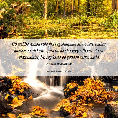 Picture 06 - Taariikhdii Kowaad 22:15 SOM - Oo weliba waxaa kula jira rag shaqaale ah oo faro - Bible Verse Picture