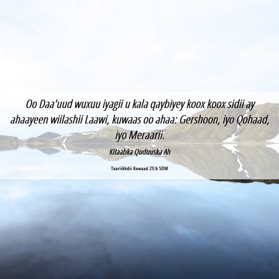 Picture 06 - Taariikhdii Kowaad 23:6 SOM - Oo Daa'uud wuxuu iyagii u kala qaybiyey koox koox - Bible Verse Picture