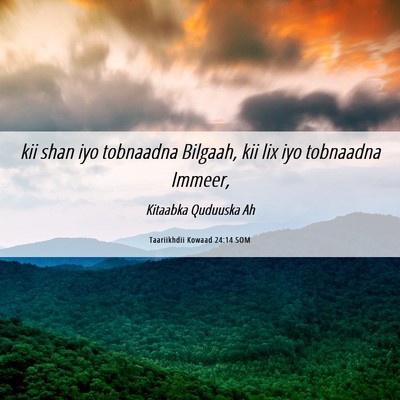 Picture 06 - Taariikhdii Kowaad 24:14 SOM - kii shan iyo tobnaadna Bilgaah, kii lix iyo - Bible Verse Picture