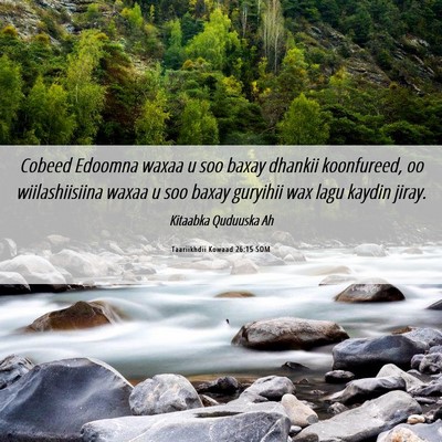 Picture 06 - Taariikhdii Kowaad 26:15 SOM - Cobeed Edoomna waxaa u soo baxay dhankii - Bible Verse Picture