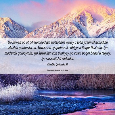 Picture 06 - Taariikhdii Kowaad 26:26 SOM - Oo kuwan oo ah Shelomood iyo walaalihiis waxay u - Bible Verse Picture
