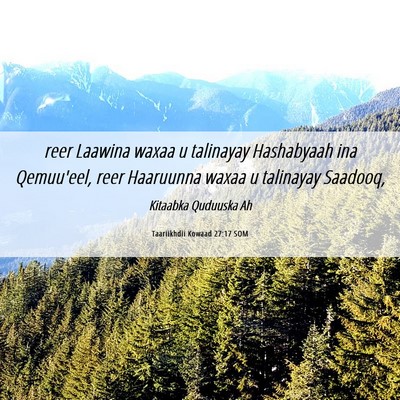 Picture 06 - Taariikhdii Kowaad 27:17 SOM - reer Laawina waxaa u talinayay Hashabyaah ina - Bible Verse Picture