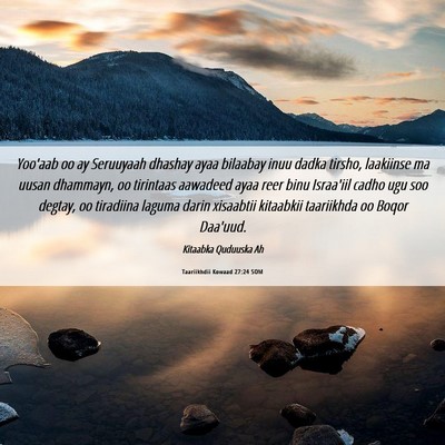 Picture 06 - Taariikhdii Kowaad 27:24 SOM - Yoo'aab oo ay Seruuyaah dhashay ayaa bilaabay - Bible Verse Picture