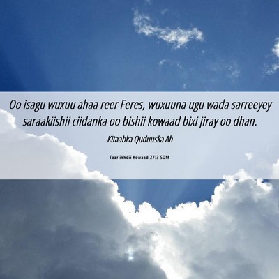 Picture 06 - Taariikhdii Kowaad 27:3 SOM - Oo isagu wuxuu ahaa reer Feres, wuxuuna ugu wada - Bible Verse Picture