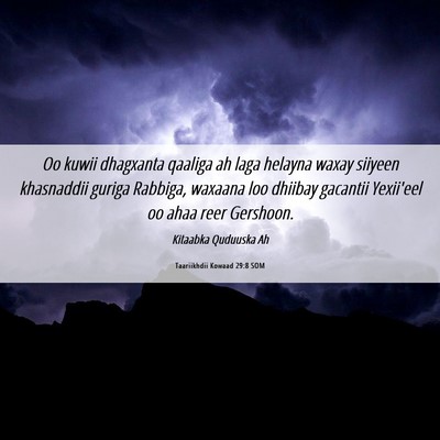 Picture 06 - Taariikhdii Kowaad 29:8 SOM - Oo kuwii dhagxanta qaaliga ah laga helayna waxay - Bible Verse Picture