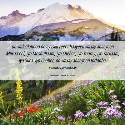 Picture 06 - Taariikhdii Kowaad 5:13 SOM - oo walaalahood oo ay isku reer ahaayeen waxay - Bible Verse Picture