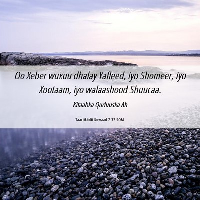 Picture 06 - Taariikhdii Kowaad 7:32 SOM - Oo Xeber wuxuu dhalay Yafleed, iyo Shomeer, iyo - Bible Verse Picture
