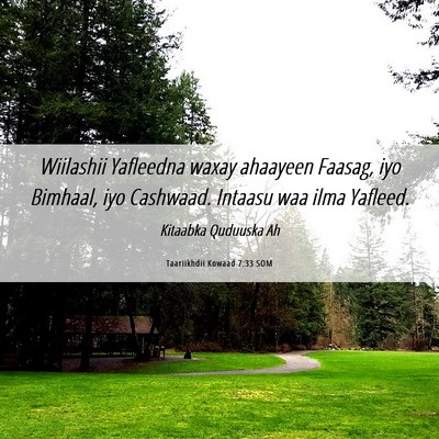 Picture 06 - Taariikhdii Kowaad 7:33 SOM - Wiilashii Yafleedna waxay ahaayeen Faasag, iyo - Bible Verse Picture