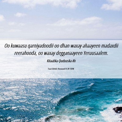 Picture 06 - Taariikhdii Kowaad 8:28 SOM - Oo kuwaasu qarniyadoodii oo dhan waxay ahaayeen - Bible Verse Picture