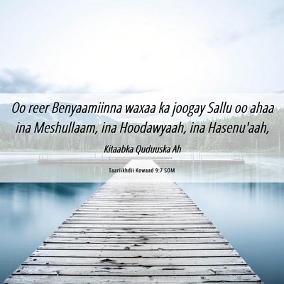 Picture 06 - Taariikhdii Kowaad 9:7 SOM - Oo reer Benyaamiinna waxaa ka joogay Sallu oo - Bible Verse Picture