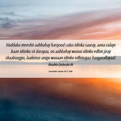 Picture 06 - Taariikhdii Labaad 10:11 SOM - Haddaba meeshii aabbahay harqood culus idinka - Bible Verse Picture