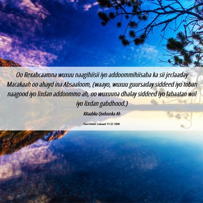 Picture 06 - Taariikhdii Labaad 11:21 SOM - Oo Rexabcaamna wuxuu naagihiisii iyo - Bible Verse Picture