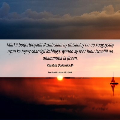 Picture 06 - Taariikhdii Labaad 12:1 SOM - Markii boqortooyadii Rexabcaam ay dhisantay oo uu - Bible Verse Picture