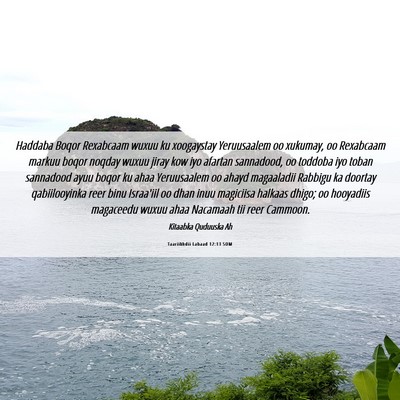 Picture 06 - Taariikhdii Labaad 12:13 SOM - Haddaba Boqor Rexabcaam wuxuu ku xoogaystay - Bible Verse Picture