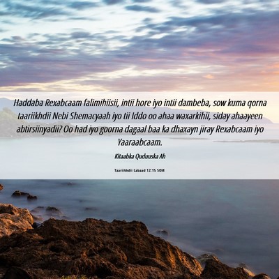 Picture 06 - Taariikhdii Labaad 12:15 SOM - Haddaba Rexabcaam falimihiisii, intii hore iyo - Bible Verse Picture