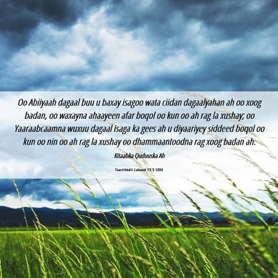 Picture 06 - Taariikhdii Labaad 13:3 SOM - Oo Abiiyaah dagaal buu u baxay isagoo wata ciidan - Bible Verse Picture